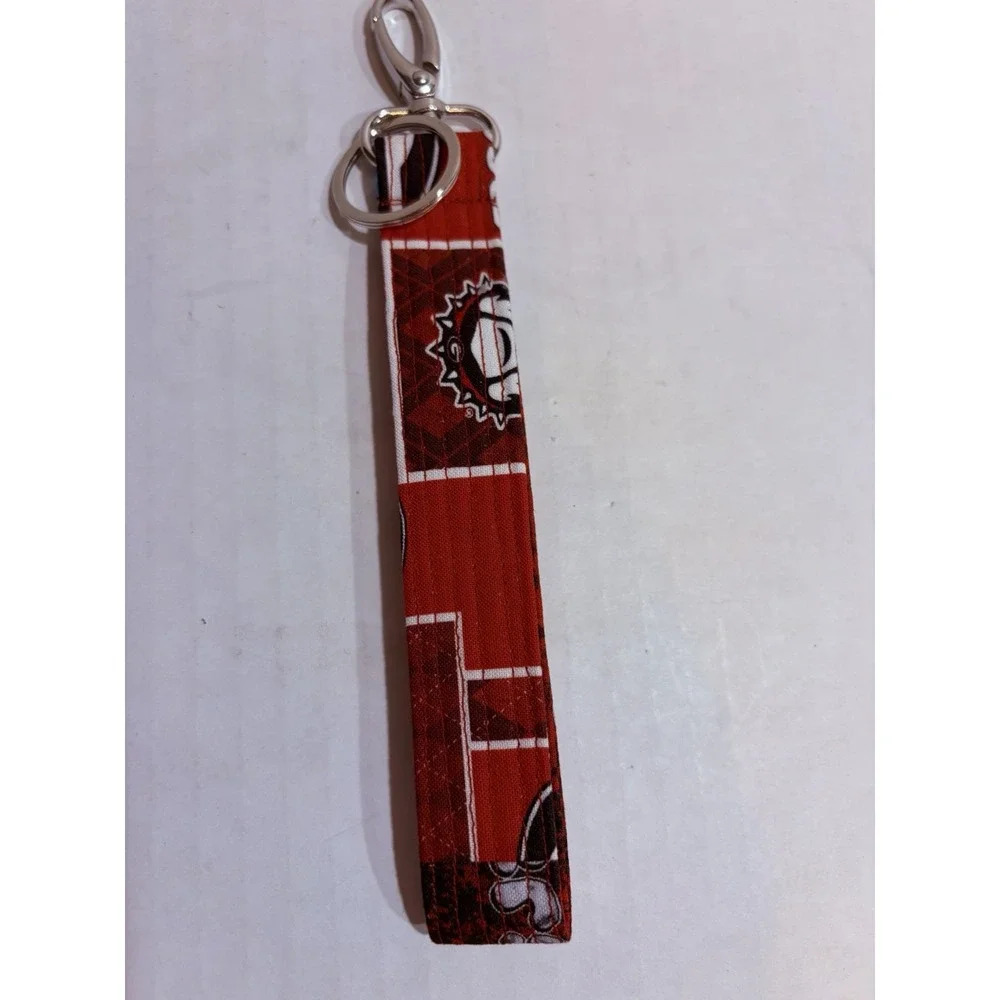 Georgia Bulldogs Handcrafted Fabric Wristlet Keychain